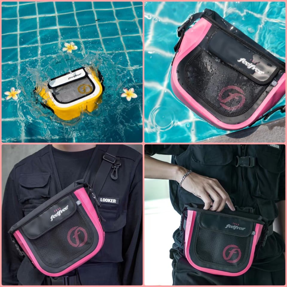 กระเป๋าสะพายกันน้ำ FEELFREE JAZZ 23 สี BLACK / ROSY_3